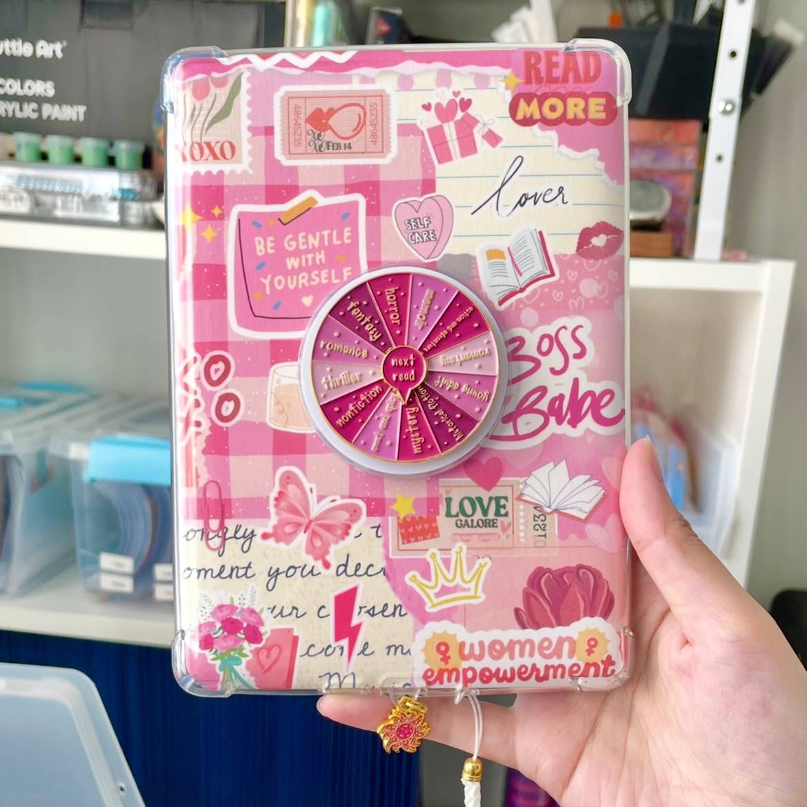 Kindle Grip, Pink Book Genre Kindle Grip, Kindle Holder