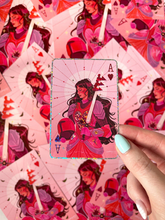Ace of Hearts Glitter Sticker