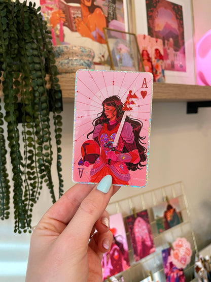 Ace of Hearts Glitter Sticker