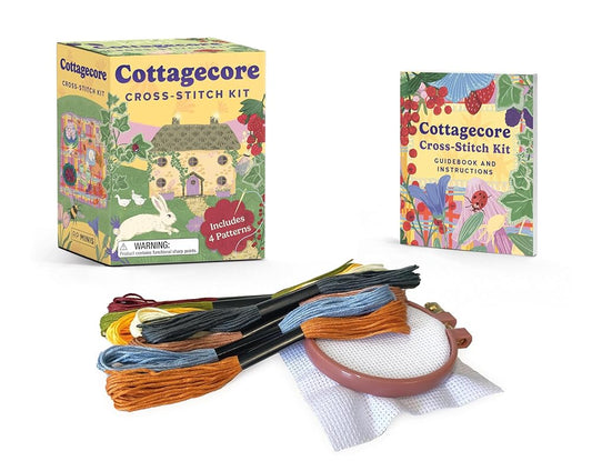 Cottagecore Cross-Stitch Kit: Includes 4 patterns (RP Minis) cover image