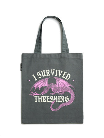 Fourth Wing I Survived Threshing Pink Dragon Tote Bag