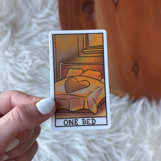 "One Bed" Book Tarot Card Sticker