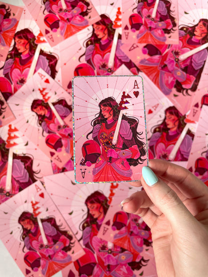 Ace of Hearts Glitter Sticker