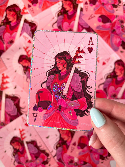 Ace of Hearts Glitter Sticker